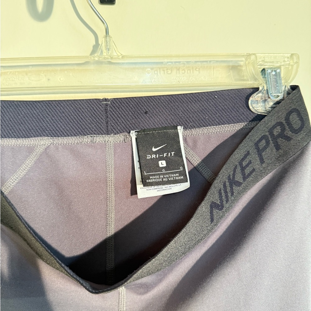 Nike Pro Women’s Dri-fit Grey Compression Athletic Leggings Size Large - Picture 4 of 4